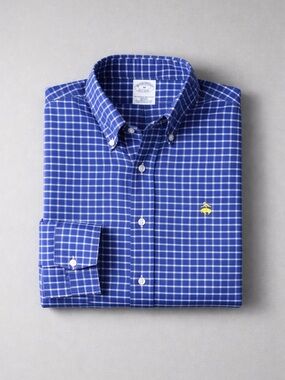 Brooks Brothers Men Original Polo Shirt Button Up Medium Slim Preppy Ivy League